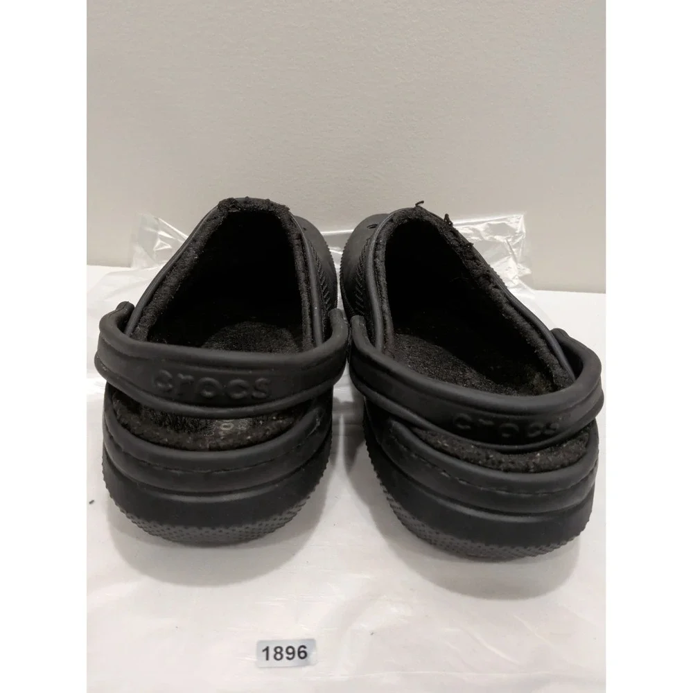 Crocs Men's DUAL COMFORT Faux Fur Lined Slides Sandals Black Men's  Sz 13